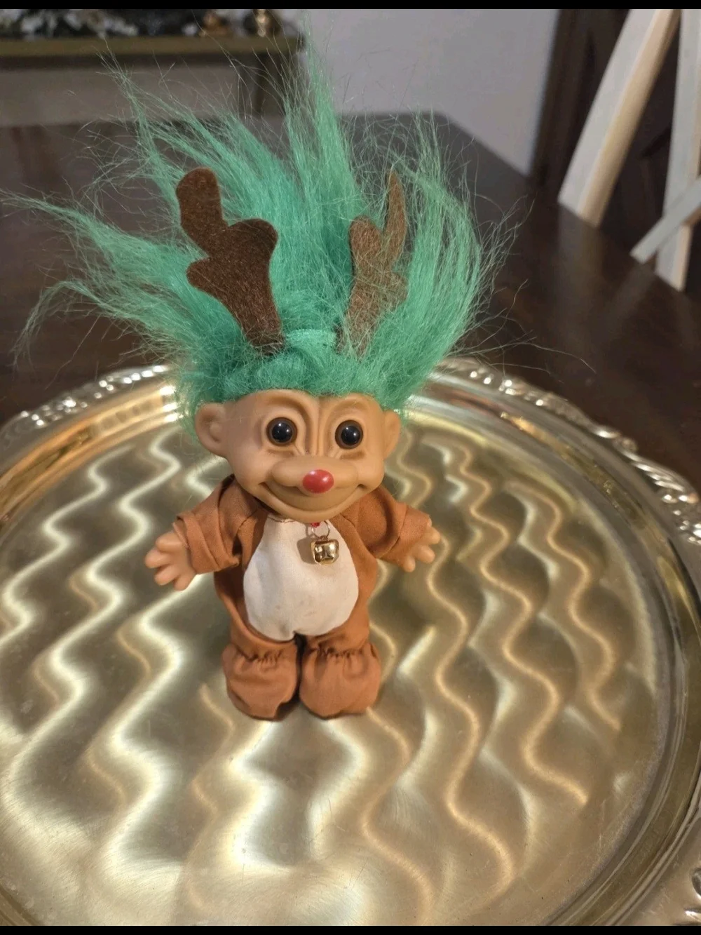 vintage Russ troll doll, Christmas, Reindeer